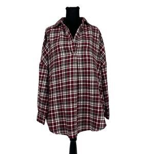 French Connection Flannel Panita Popover Oversized Tunic - Women’s M